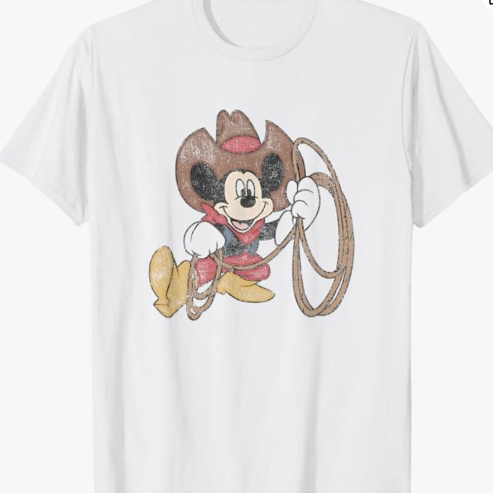 Disney Mickey And Friends Vintage Cowboy Western Mickey T-Shirt
